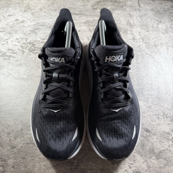 Hoka One One Clifton 8 Womens 10.5B Black/White Athletic Running Sneakers Shoes - Picture 7 of 10